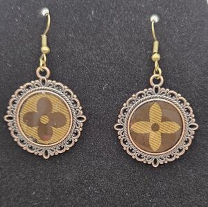 Upcycled Louis Vuitton Earrings In The Color Bronze